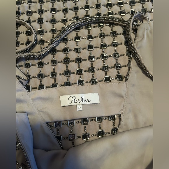 Parker Silver Cocktail NYE Party Spaghetti Strap Dress - Picture 5 of 6